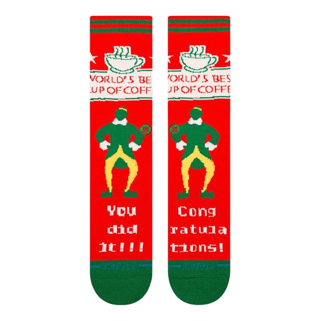 Stance x Elf Worlds Best Crew Sock - Red - Unisex Crew Length Socks by Stance