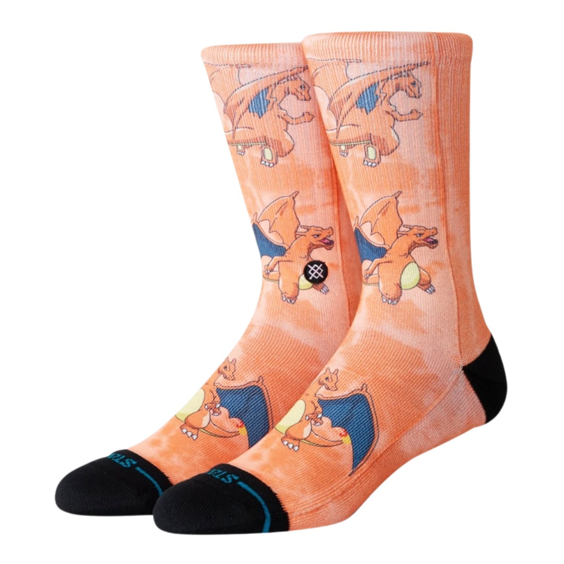 Stance x Pokemon Charizard AOP Crew Socks - Orange - Unisex Crew Length Socks by Stance