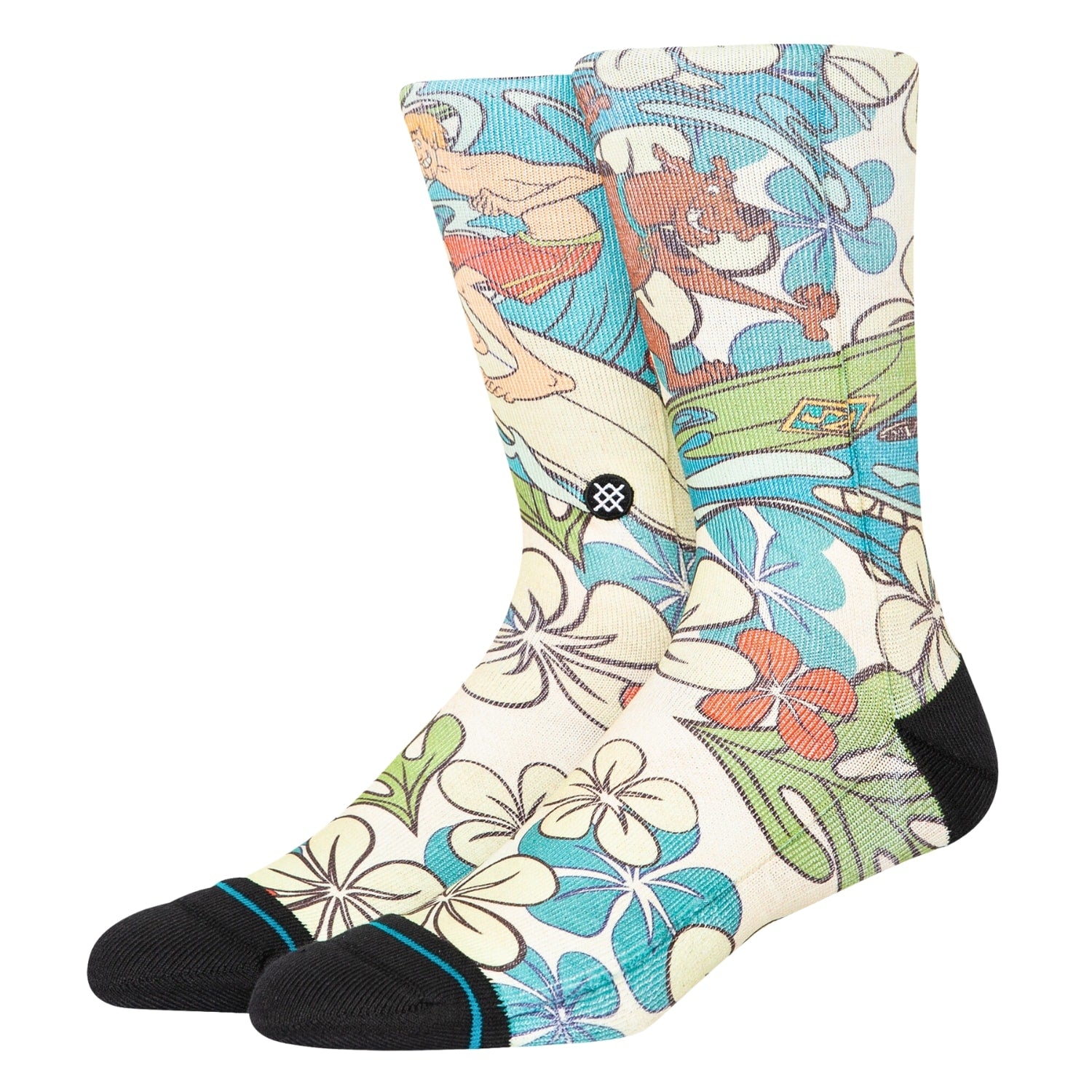 Stance X Scooby Doo Surfs Up Shaggy Socks - Blue - Unisex Crew Length Socks by Stance