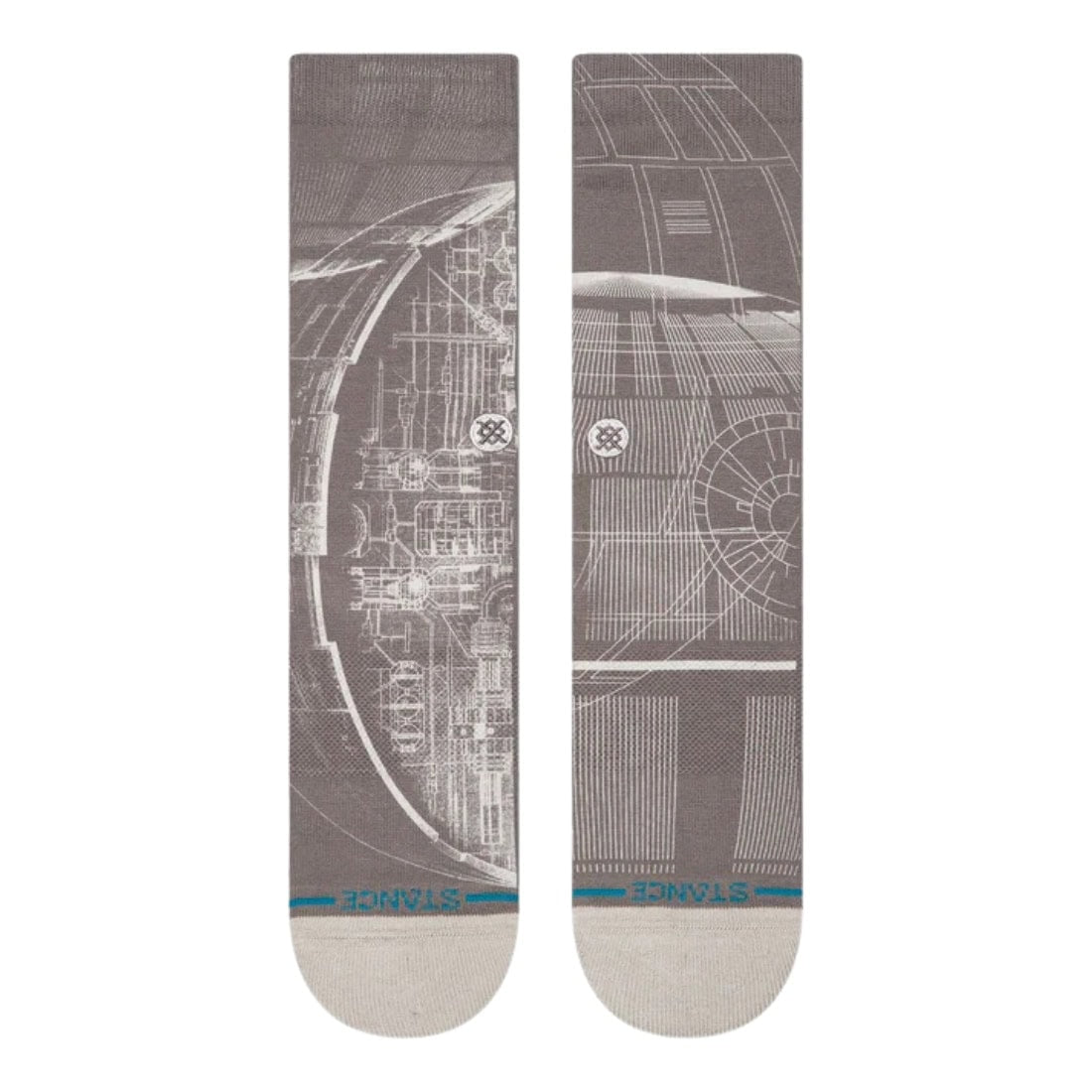 Stance x Star Wars Death Star Crew Socks - Grey - Unisex Crew Length Socks by Stance