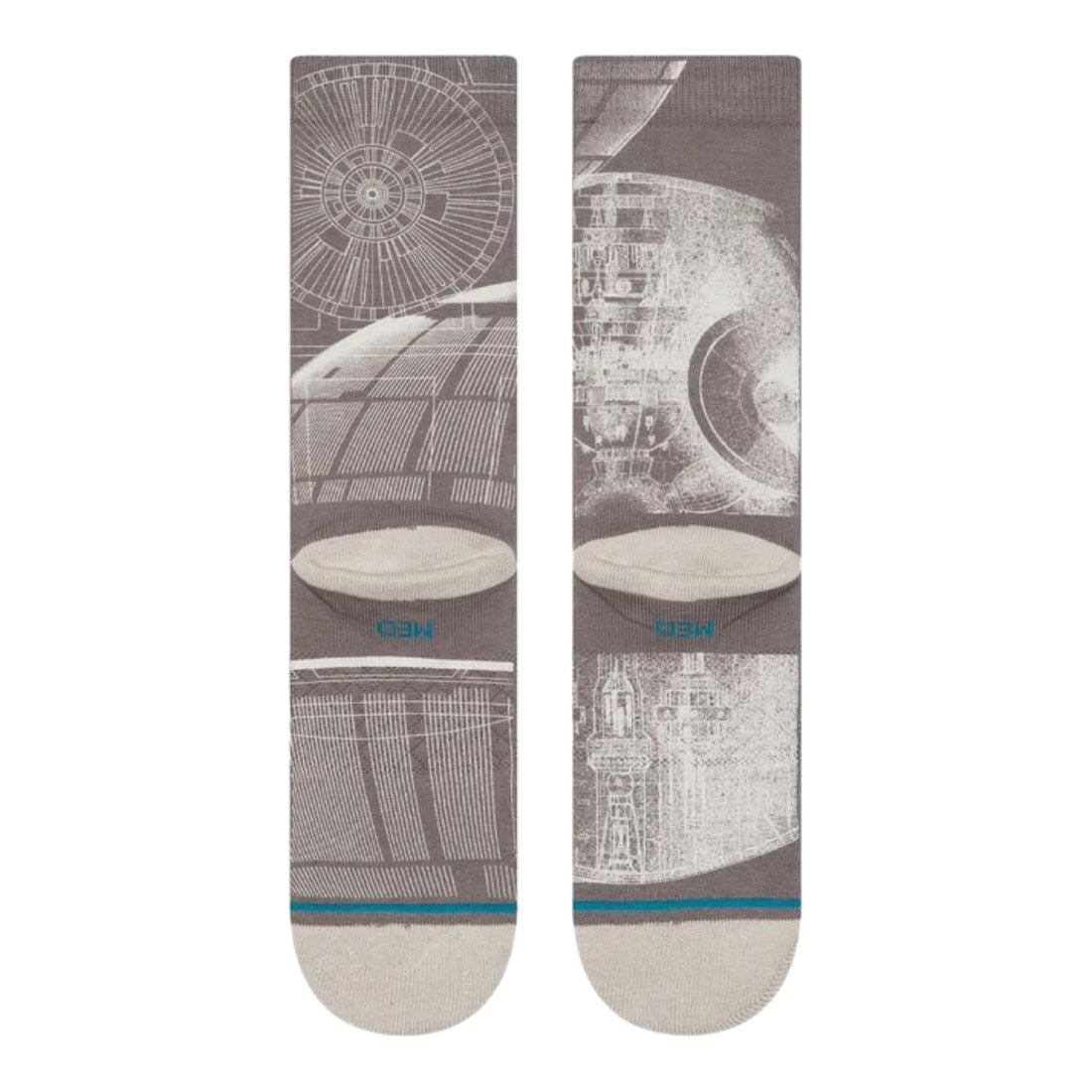 Stance x Star Wars Death Star Crew Socks - Grey - Unisex Crew Length Socks by Stance