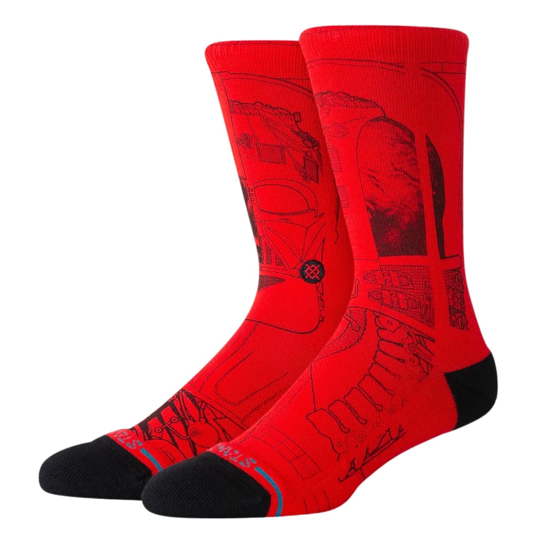 Stance x Star Wars Vader Crew Socks - Red - Unisex Crew Length Socks by Stance