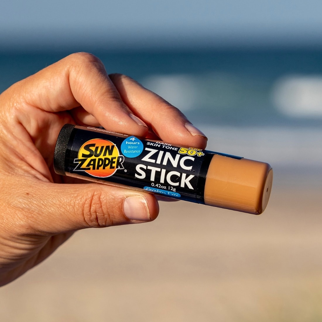 Sun Zapper Coloured Spf 50+ Zinc Stick - Dark Skin Tone - Sunscreen by Sun Zapper 12g