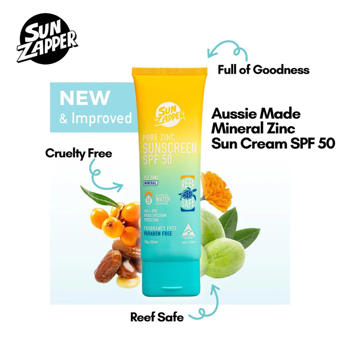 Sun Zapper Pure Zinc Reef Safe SPF50+ Sunscreen - Clear - Sunscreen by Sun Zapper 100g