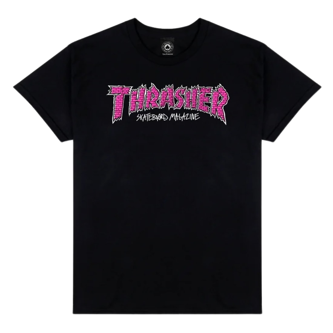 Thrasher Brick T-Shirt - Black/Pink - Mens Graphic T-Shirt by Thrasher