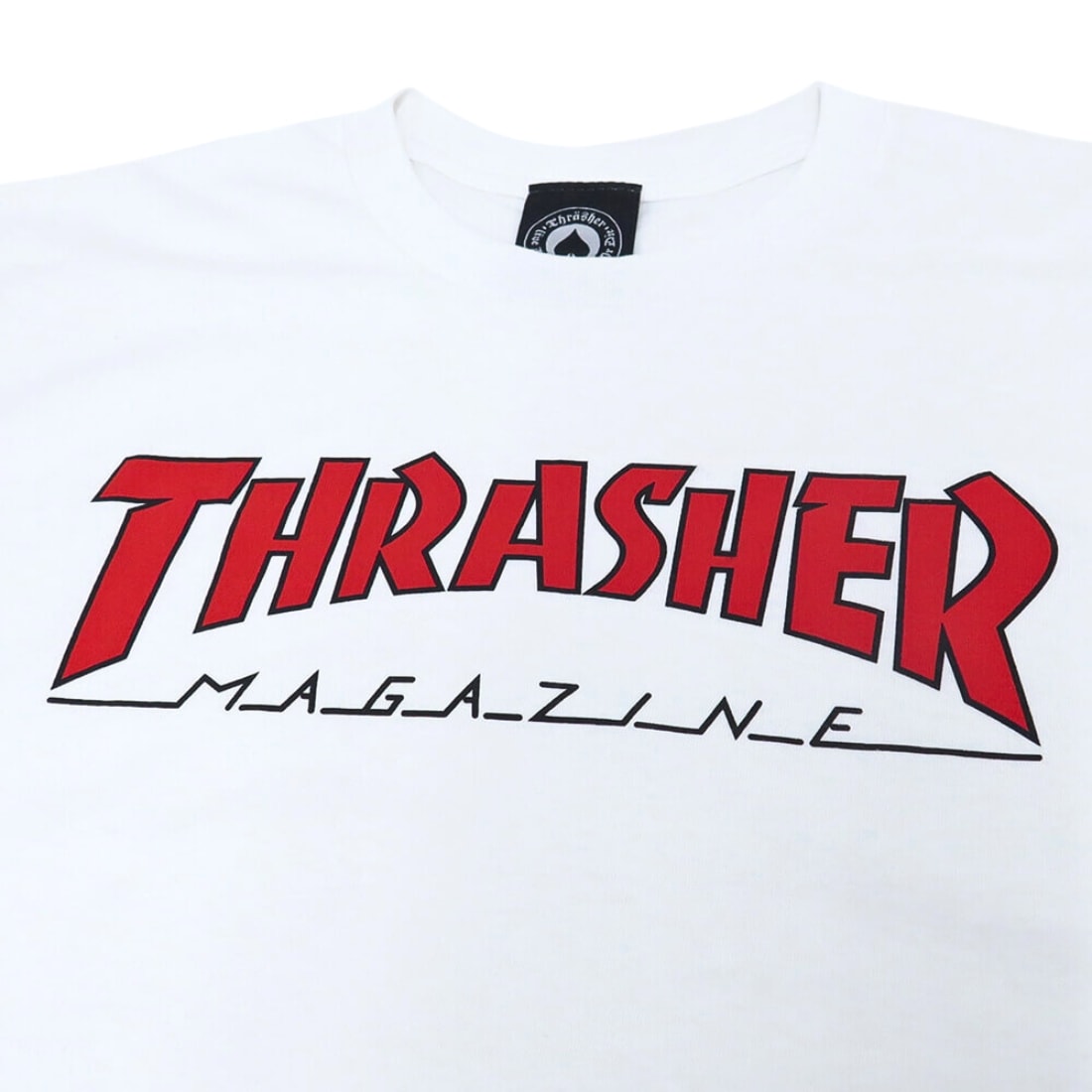 Thrasher Outlined T-Shirt - White/Red - Mens Skate Brand T-Shirt by Thrasher