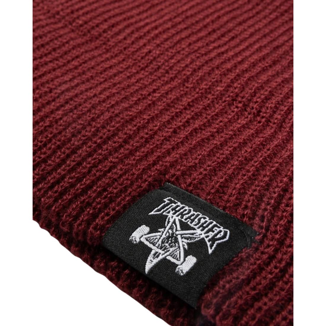 Thrasher Skategoat Skate And Destroy Beanie - Maroon - Fold Beanie by Thrasher