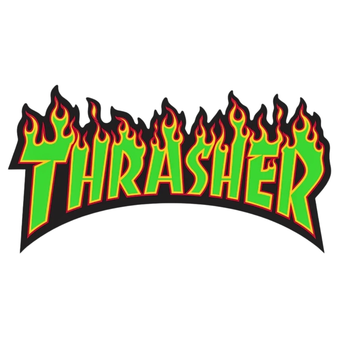 Thrasher Thrasher Flame Logo Large Bumper Sticker - Assorted - Gifts for Skateboarders by Thrasher