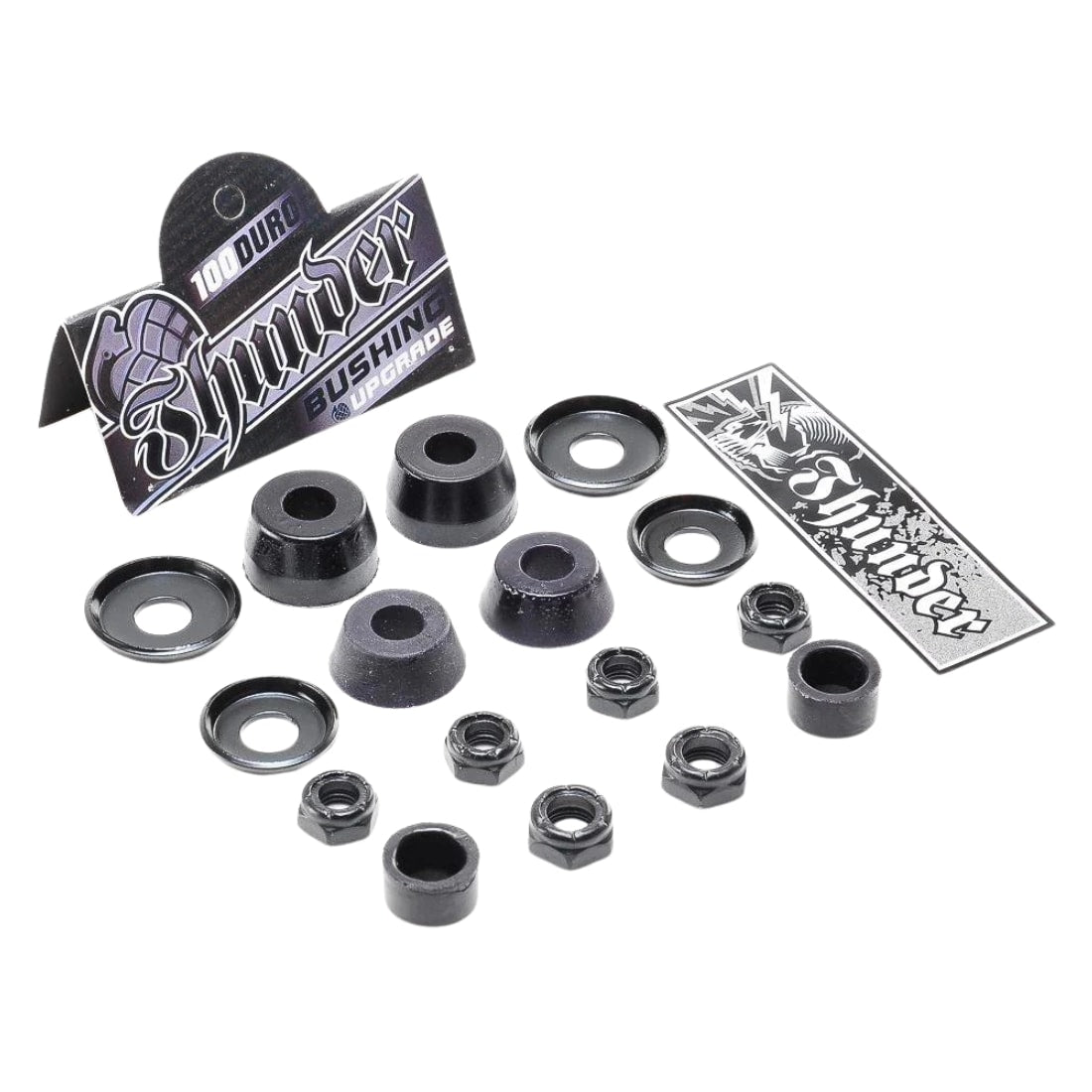 Thunder 100 Duro Rebuild Kit (Bushings/Nuts/Pivot Cup/Washers) - Black - Skateboard Bushings by Thunder