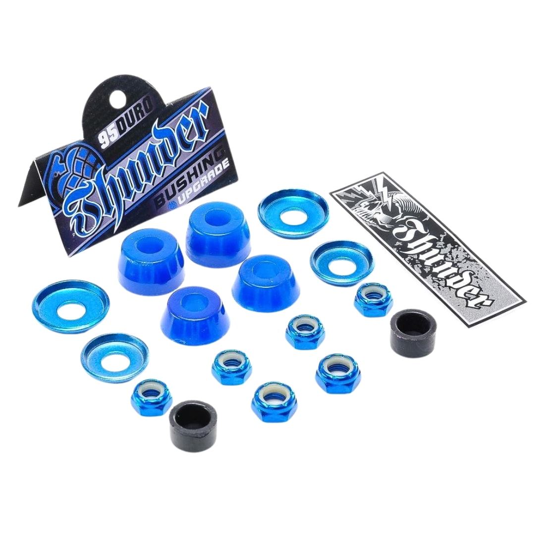 Thunder 95 Duro Rebuild Kit (Bushings/Nuts/Pivot Cup/Washers) - Blue - Skateboard Bushings by Thunder