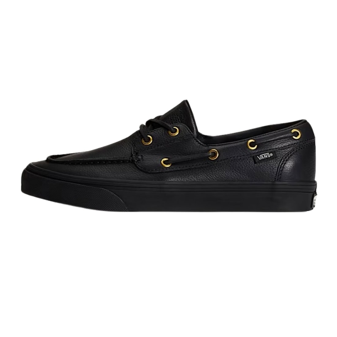 Vans 2-Eyelet Boat Shoe - Leather Black - Mens Casual Shoes by Vans