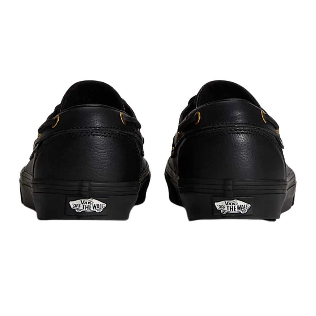 Vans 2-Eyelet Boat Shoe - Leather Black - Mens Casual Shoes by Vans