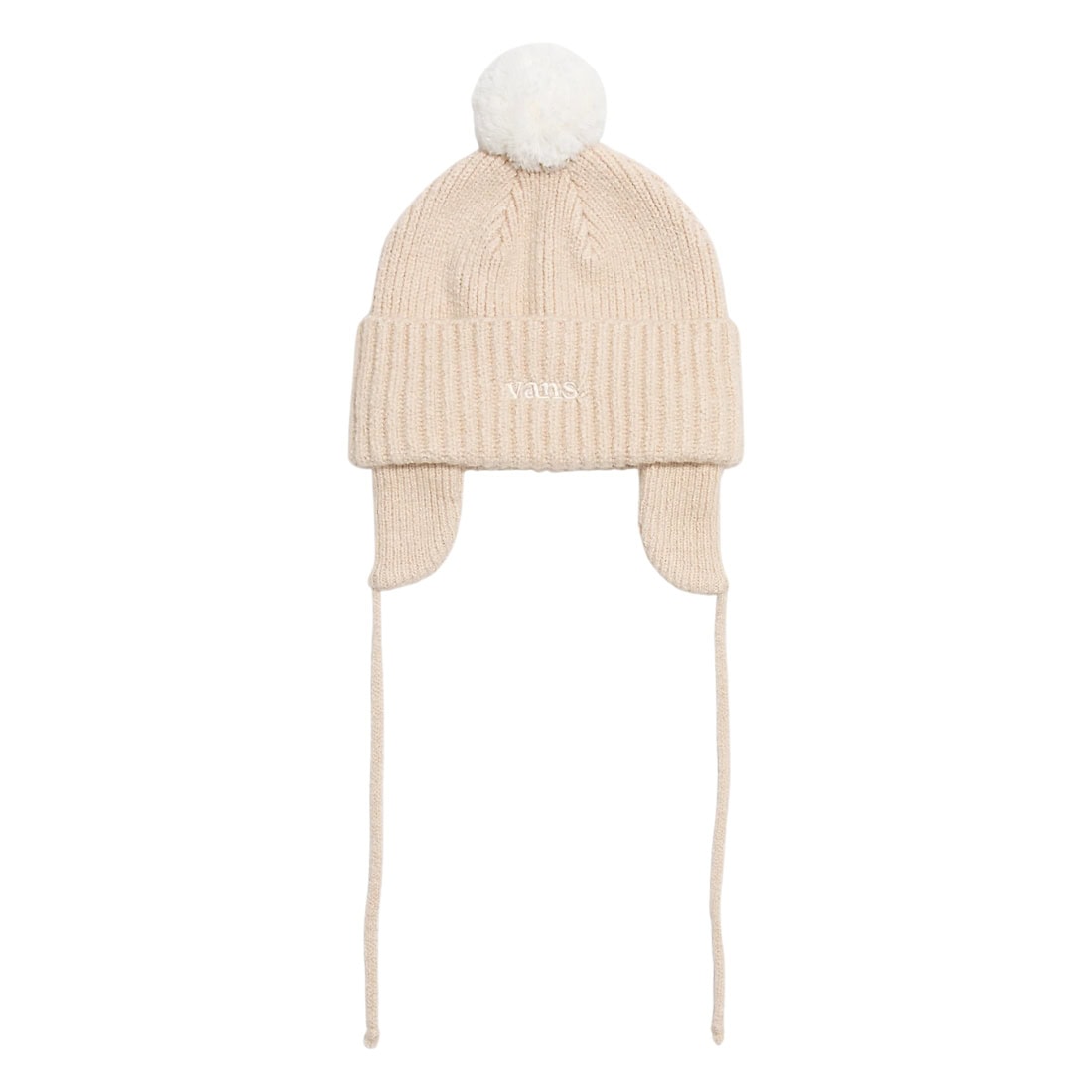 Vans 66 Earflap Pom Beanie - Marshmallow - Fold Beanie by Vans