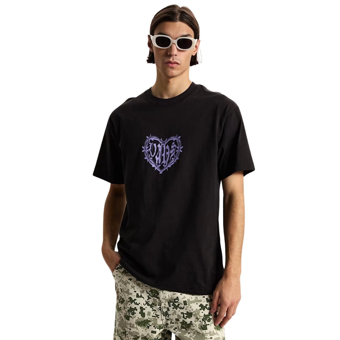 Vans Barbed Heart Loose T-Shirt - Black - Mens Graphic T-Shirt by Vans