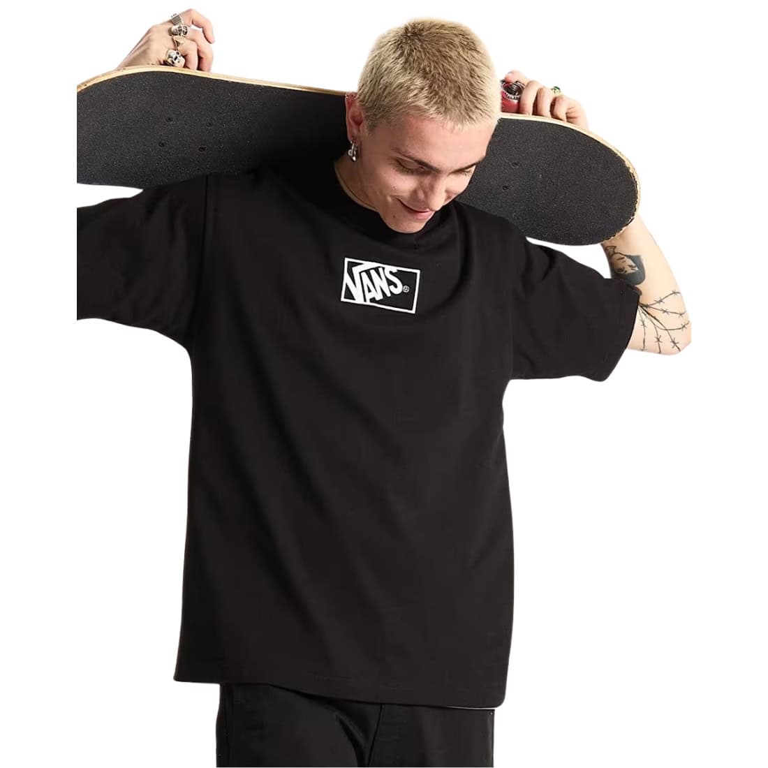 Vans Blocked Box Loose Fit T-Shirt - Black - Mens Graphic T-Shirt by Vans