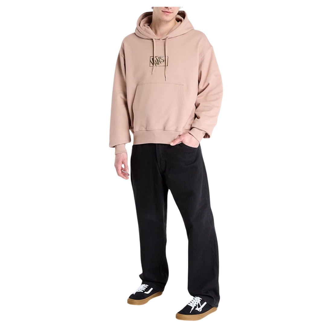 Vans Blocked Box Pullover Hoodie - Warm Taupe - Mens Pullover Hoodie by Vans