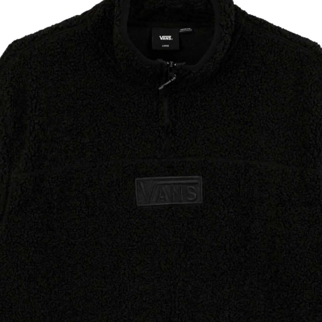 Vans Boxed Sherpa Quarter Zip Fleece - Black - Mens Pullover Hoodie by Vans