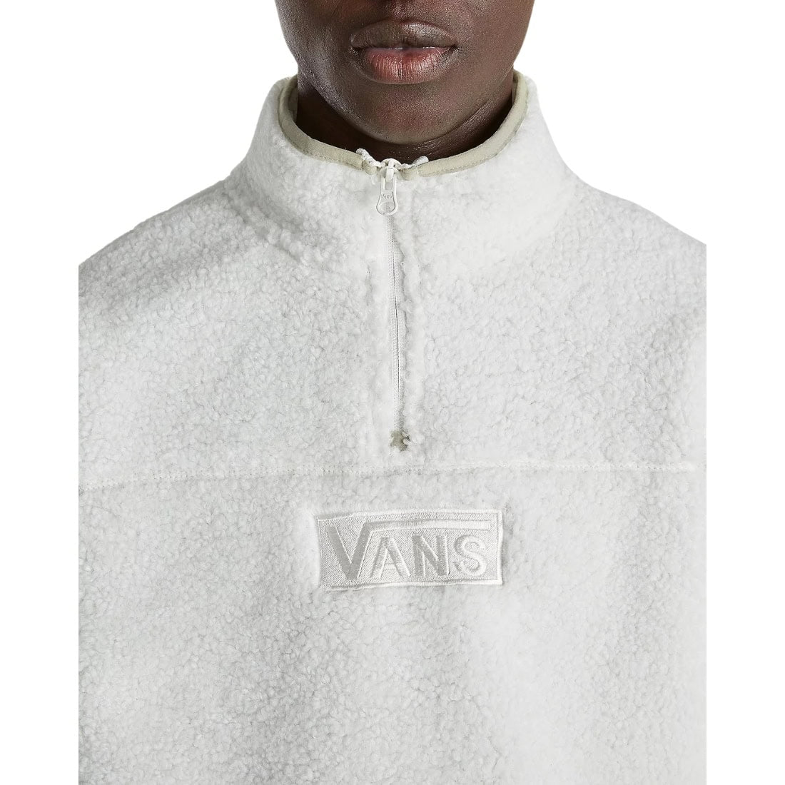 Vans Boxed Sherpa Quarter Zip Fleece - Marshmallow - Mens Pullover Hoodie by Vans