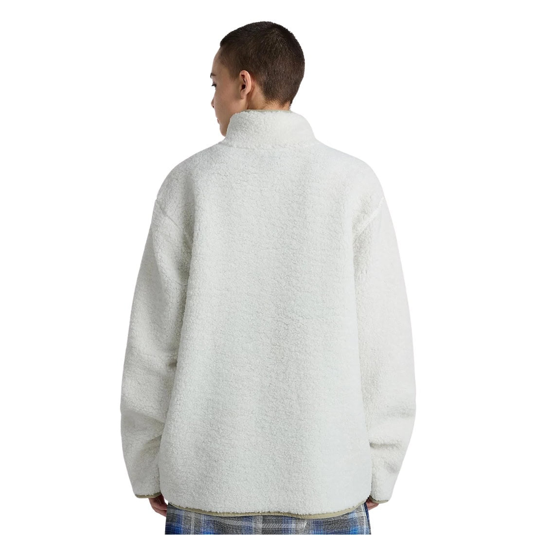 Vans Boxed Sherpa Quarter Zip Fleece - Marshmallow - Mens Pullover Hoodie by Vans