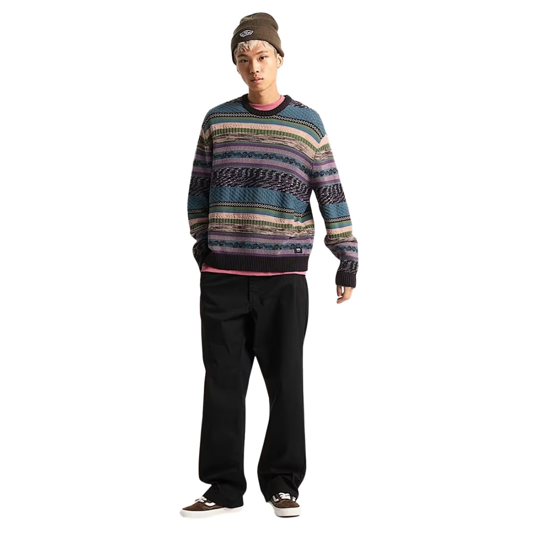 Vans Boyer Crew Sweater - Black/Stargaze - Mens Knitwear by Vans
