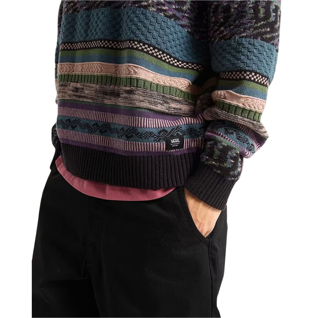 Vans Boyer Crew Sweater - Black/Stargaze - Mens Knitwear by Vans