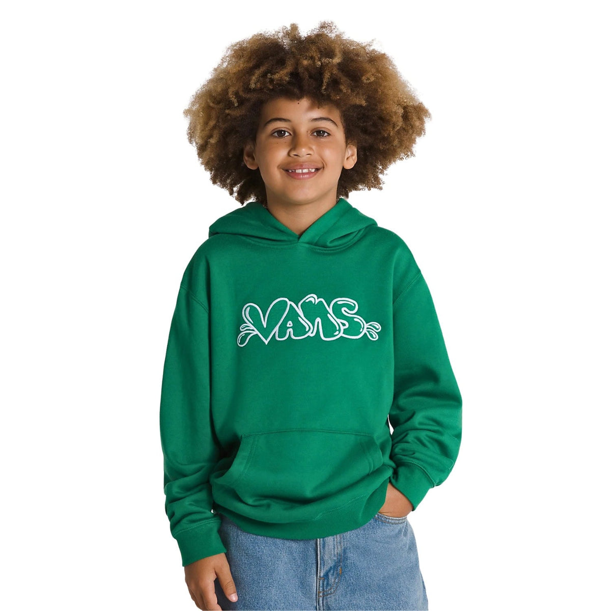 Vans Boys Caps Loose Kids Hoodie - Verdant Green - Boys Pullover Hoodie by Vans