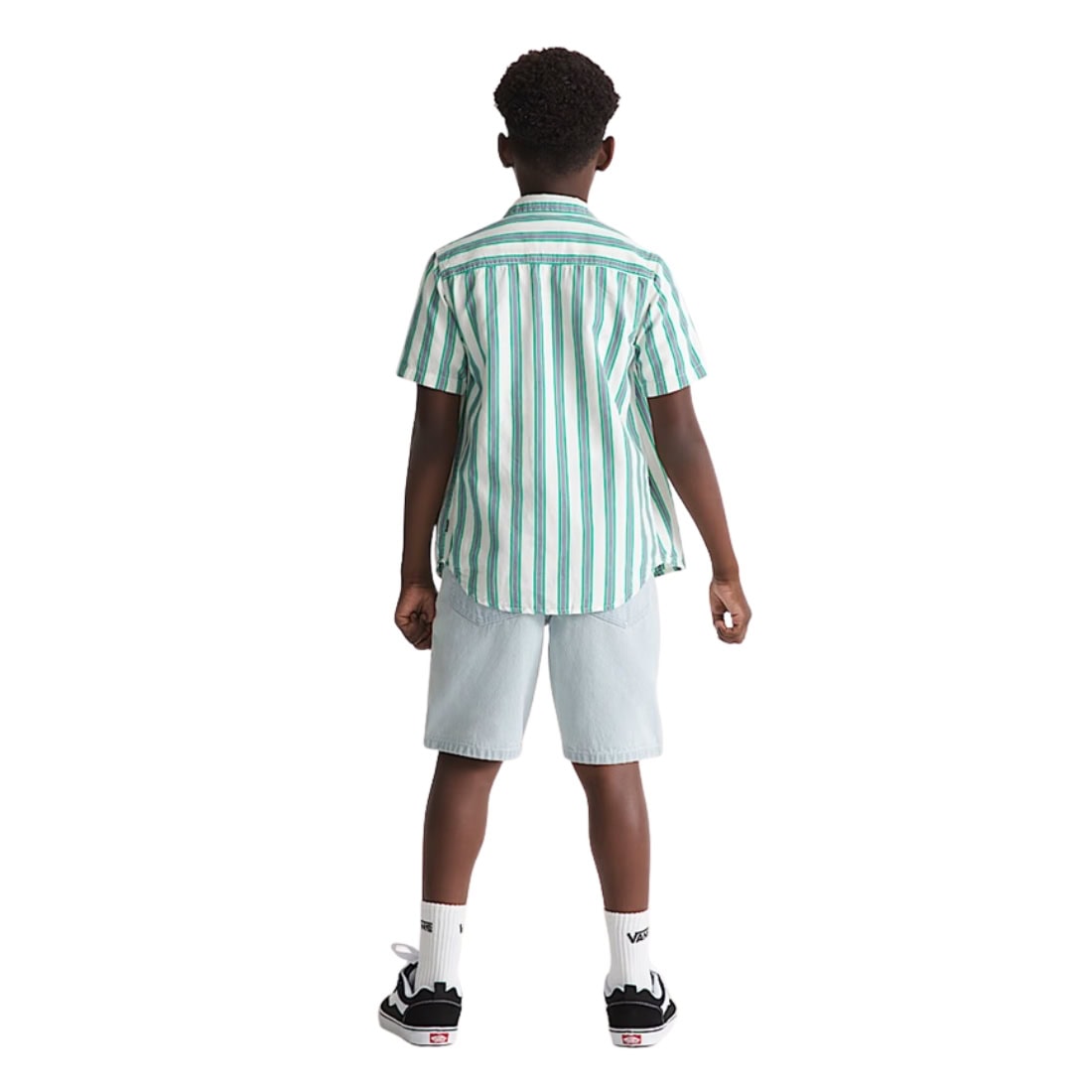 Vans Boys Check-5 Baggy Denim Jean Shorts - Blue Ice - Boys Denim Shorts by Vans