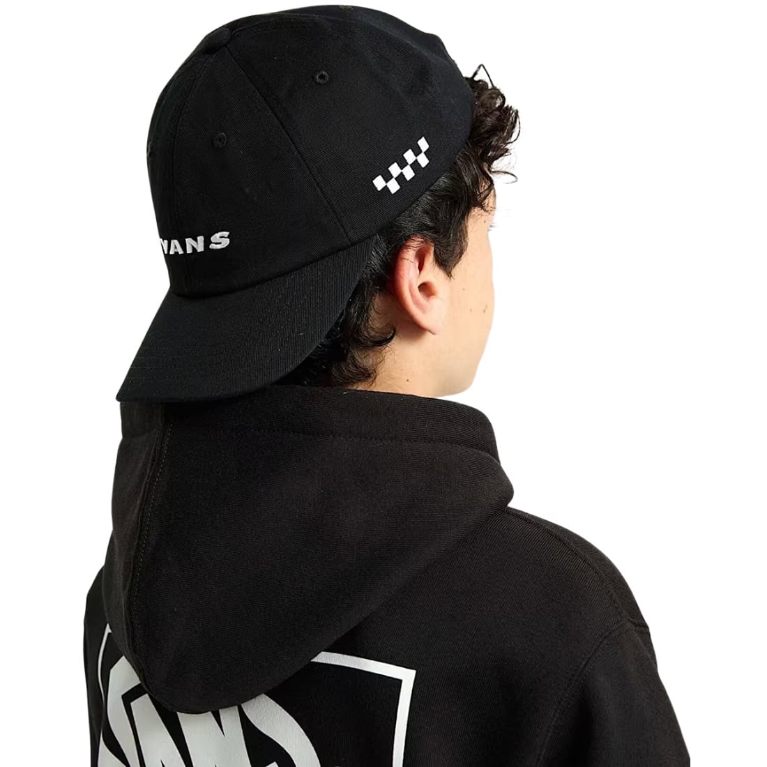 Vans Boys Check Side Curved Bill Cap - Black - Snapback Cap by Vans One Size