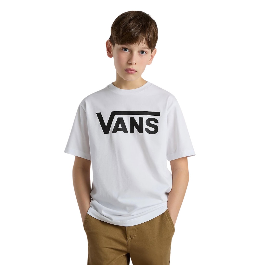 Vans Boys Classic Kids T-Shirt - White/Black - Boys Skate Brand T-Shirt by Vans