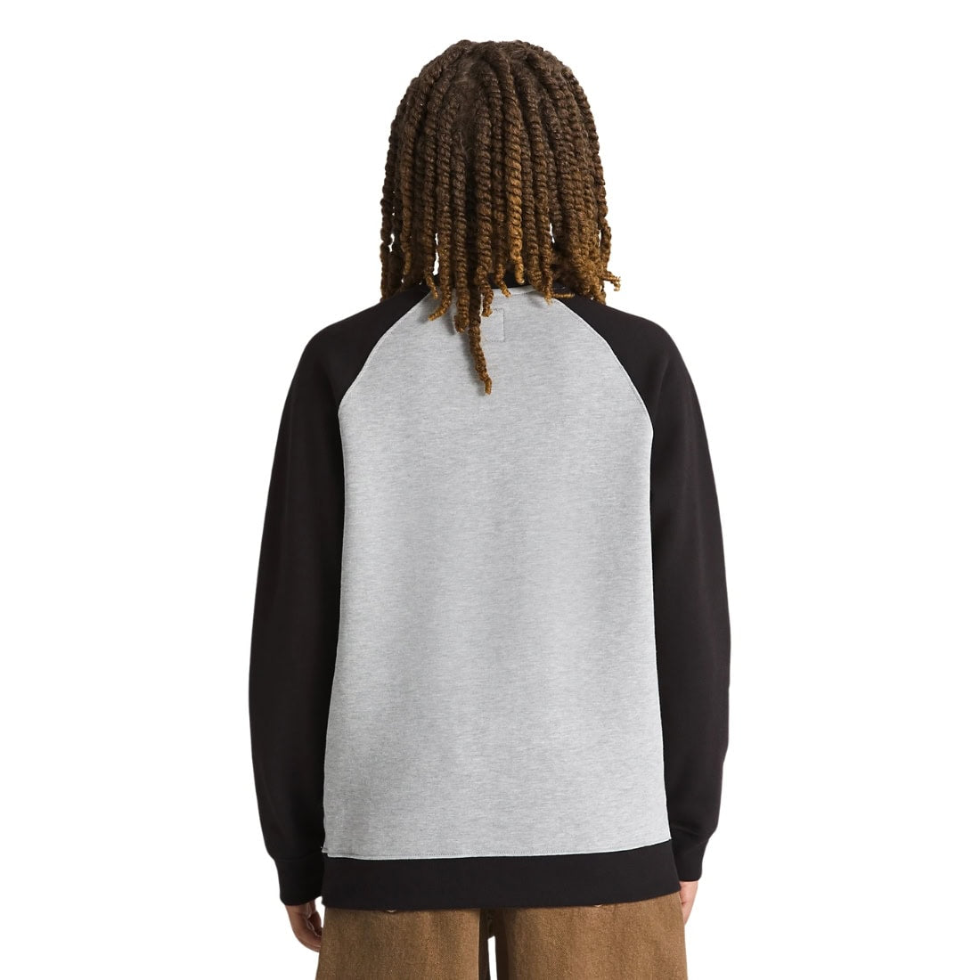 Vans Boys Core Basic Raglan Crew - Black/Cement Heather - Boys Crew Neck Sweatshirt by Vans