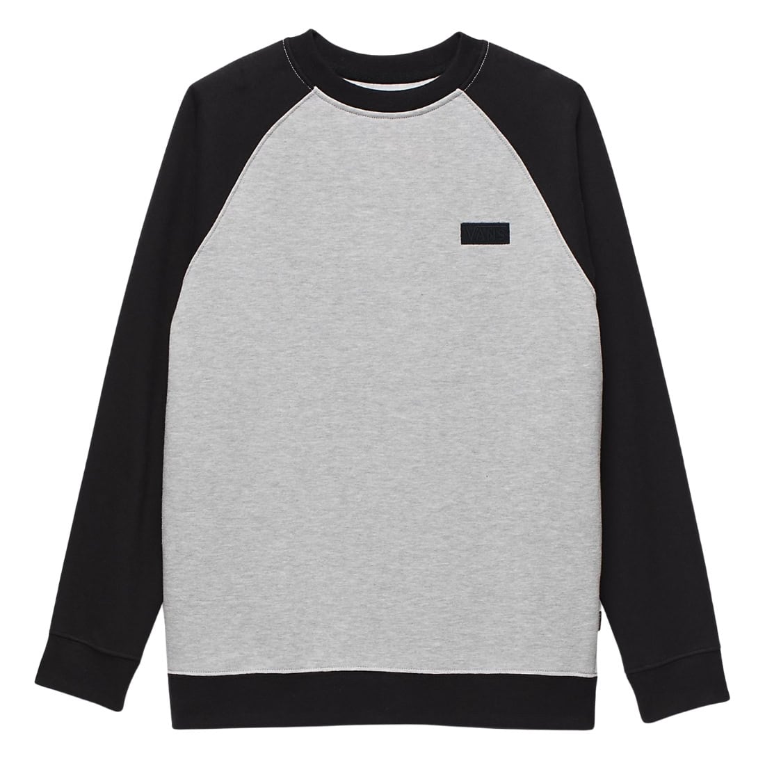 Vans Boys Core Basic Raglan Crew - Black/Cement Heather - Boys Crew Neck Sweatshirt by Vans