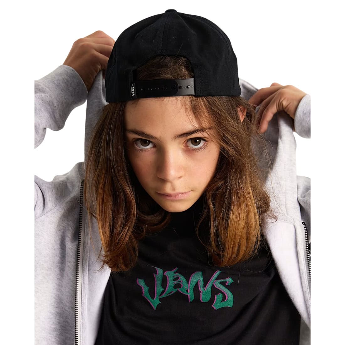 Vans Boys Drop V Logo Snapback Cap - Black - Snapback Cap by Vans One Size