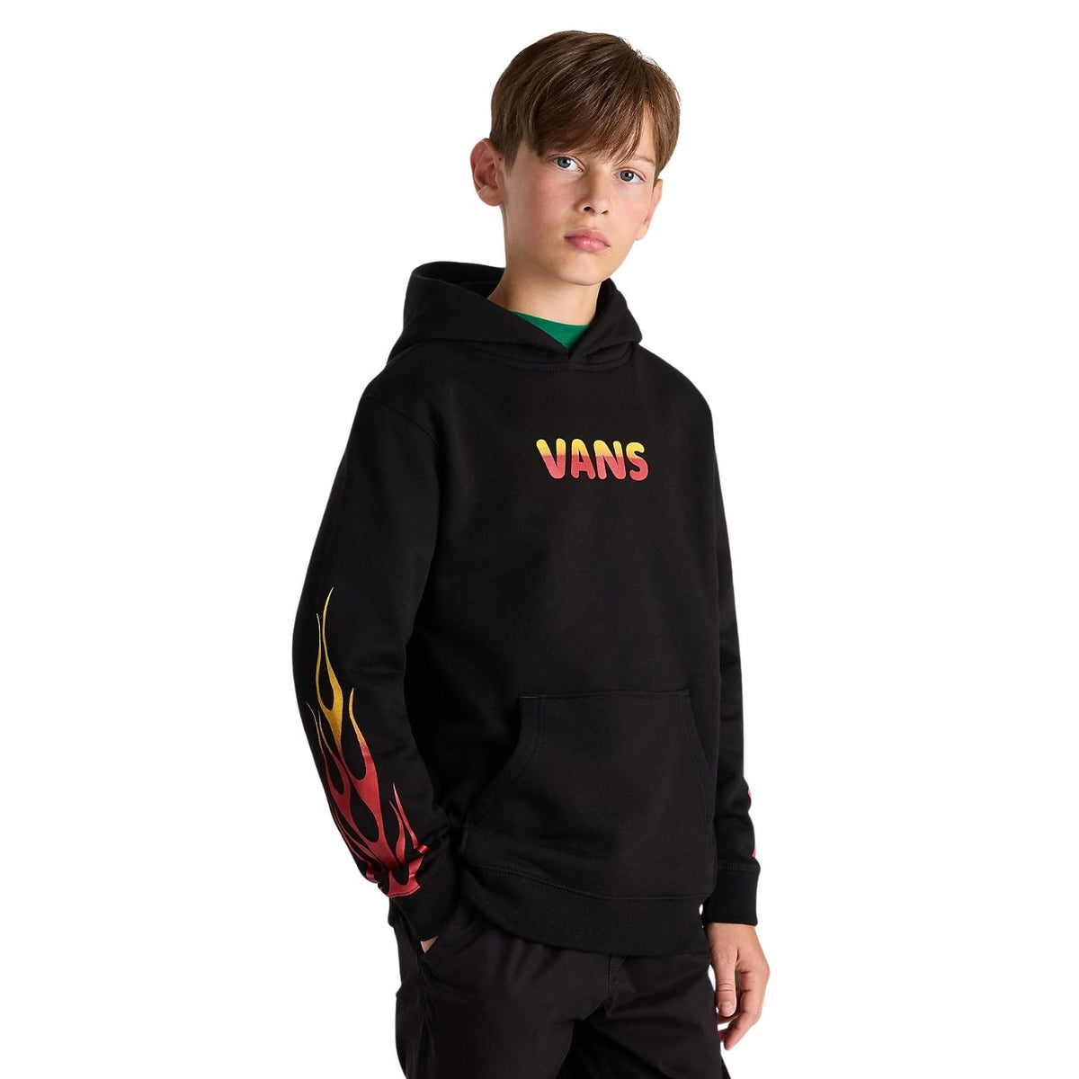 Vans Boys Flame Hoodie - Black - Boys Pullover Hoodie by Vans