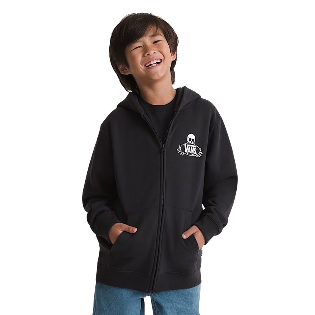 Vans Boys Framework Zip Up Hoodie - Black - Boys Zip Up Hoodie by Vans