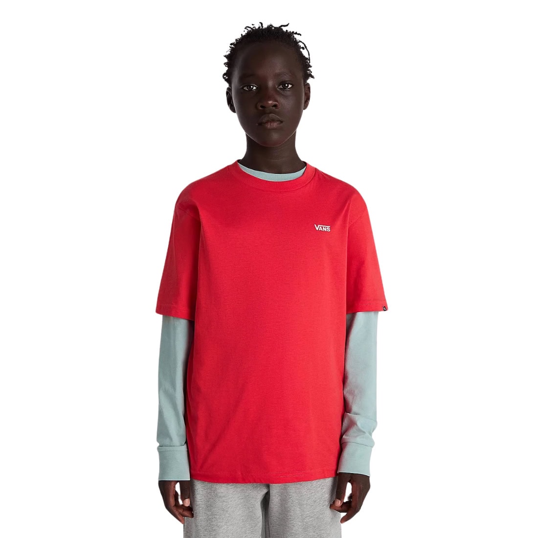 Vans Boys Left Chest Logo Kids T-Shirt - Red - Boys Skate Brand T-Shirt by Vans