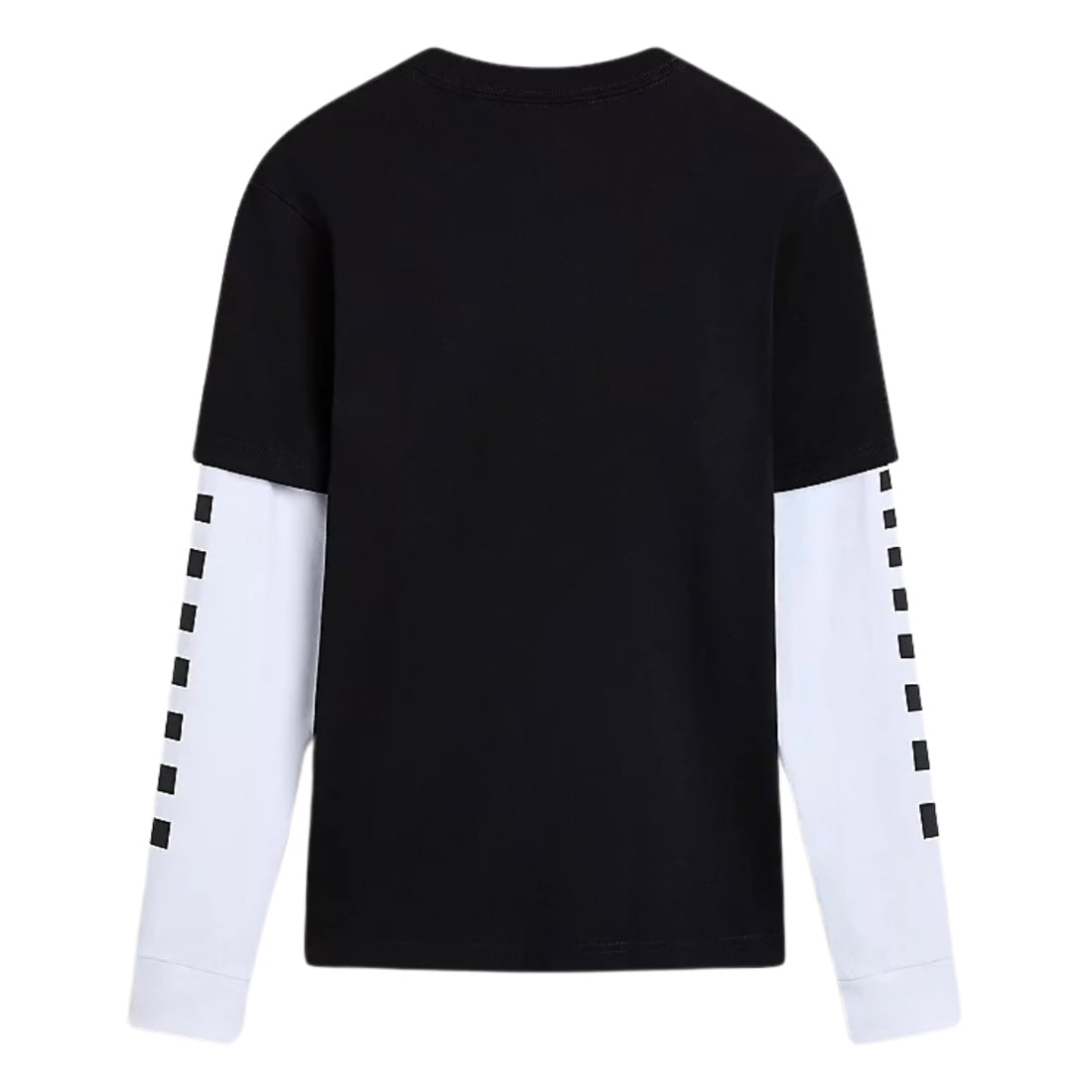 Vans Boys Long Check Twofer Kids Longsleeve T-Shirt - Black - Boys Skate Brand T-Shirt by Vans