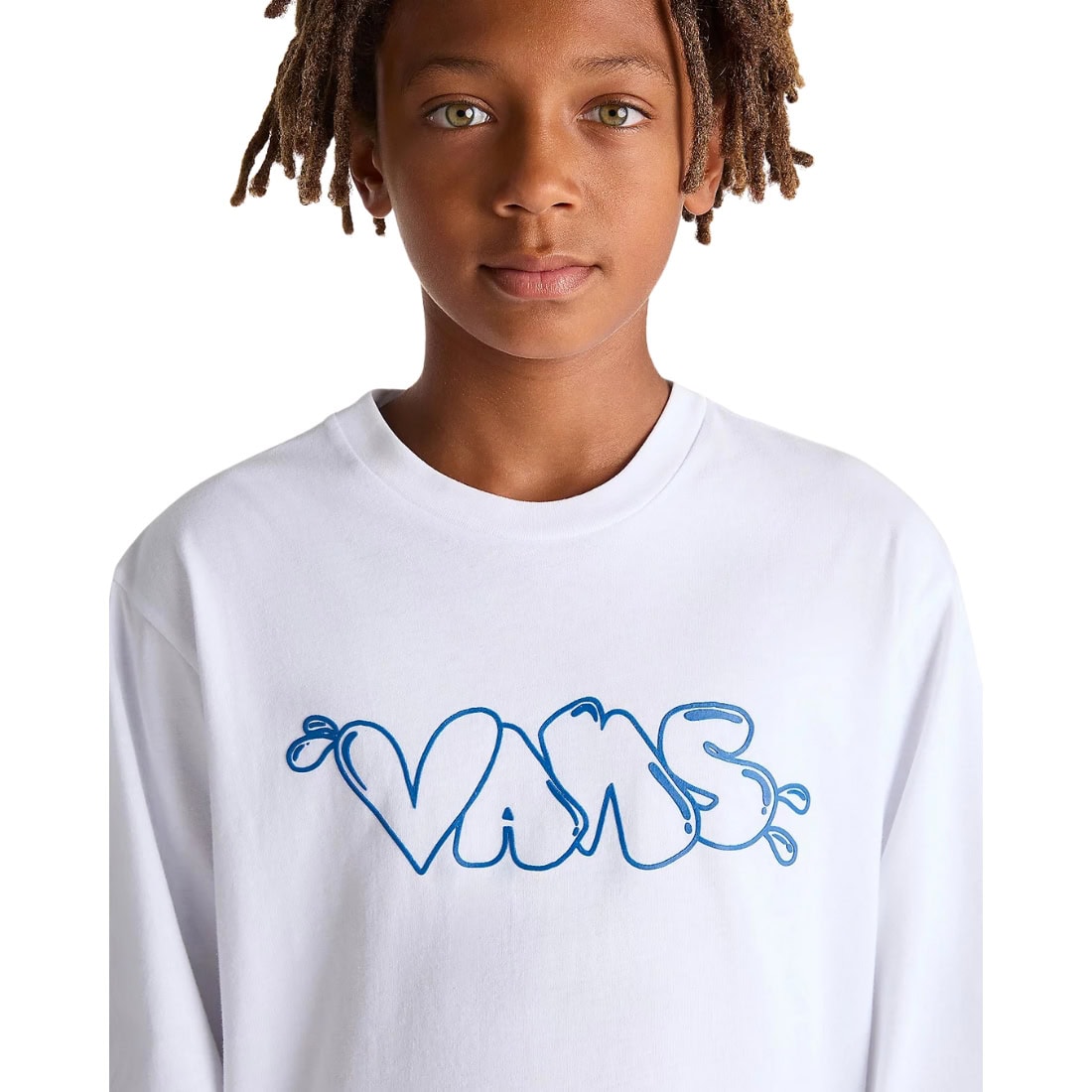 Vans Boys Caps Kids Longsleeve T-Shirt - White - Boys Skate Brand T-Shirt by Vans