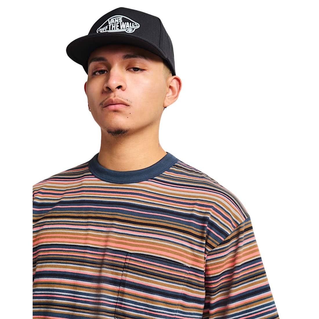 Vans Braden Stripe Knit T-Shirt - Parisian Night - Mens Pocket T-Shirt by Vans