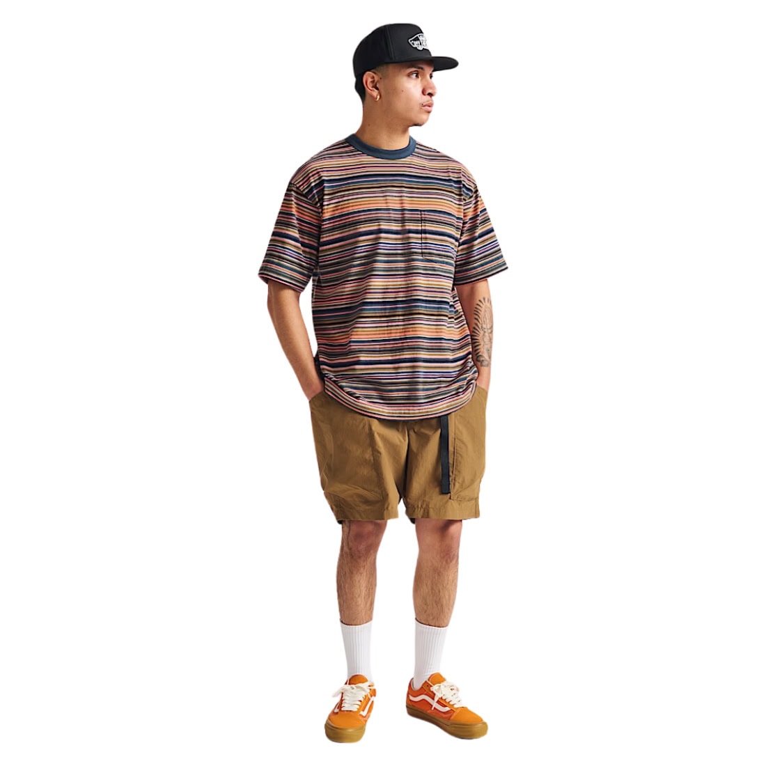 Vans Braden Stripe Knit T-Shirt - Parisian Night - Mens Pocket T-Shirt by Vans