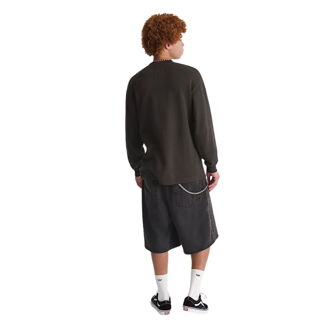 Vans Check-5 Baggy Denim Shorts - Washed Black - Mens Denim Shorts by Vans