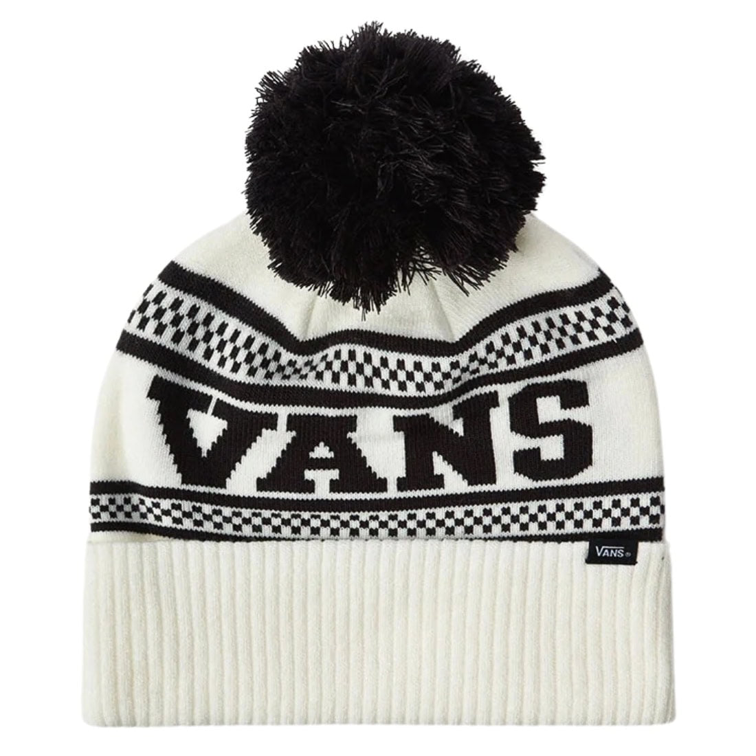 Vans Check Pom Beanie - Marshmallow - Fold Beanie by Vans