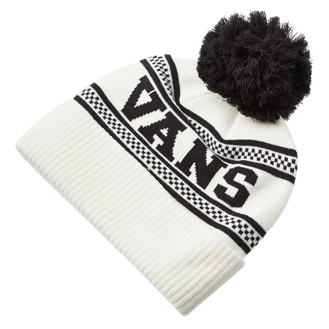 Vans Check Pom Beanie - Marshmallow - Fold Beanie by Vans