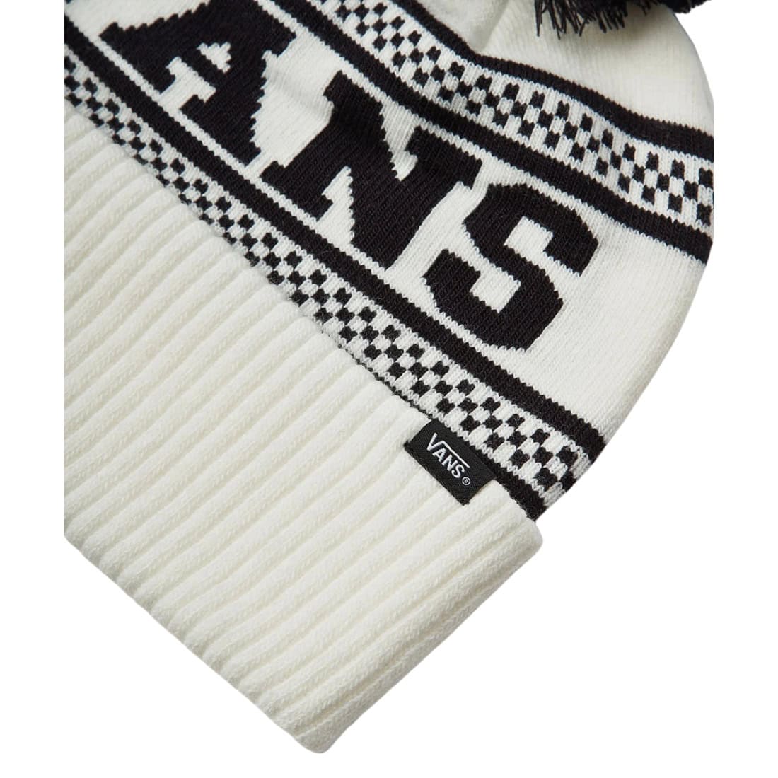 Vans Check Pom Beanie - Marshmallow - Fold Beanie by Vans