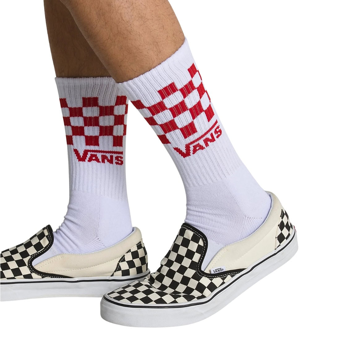 Vans Classic Check Crew Socks (3 Pack) - White - Unisex Crew Length Socks by Vans