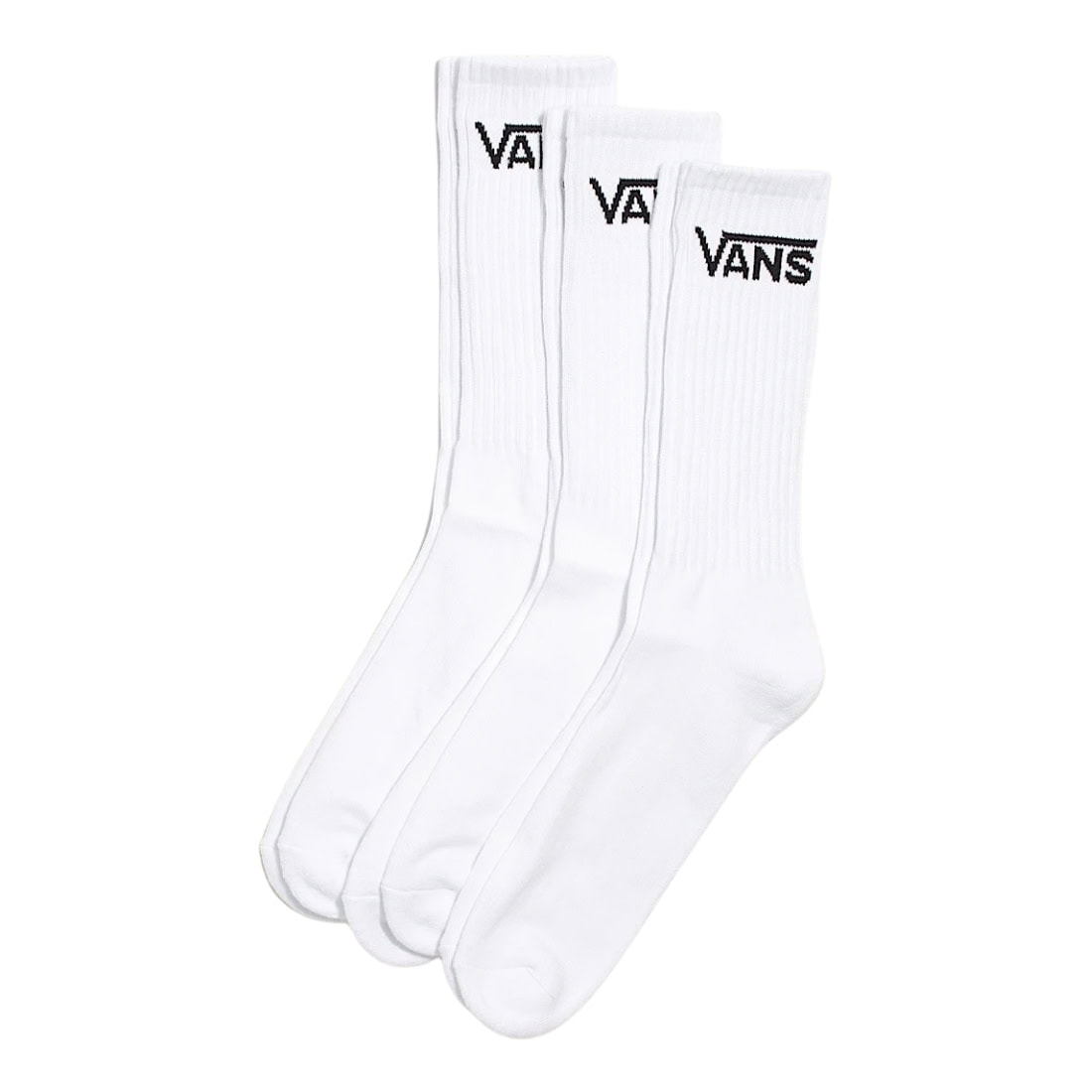 Vans Classic Crew Socks (3Pack) - White - Mens Crew Length Socks by Vans