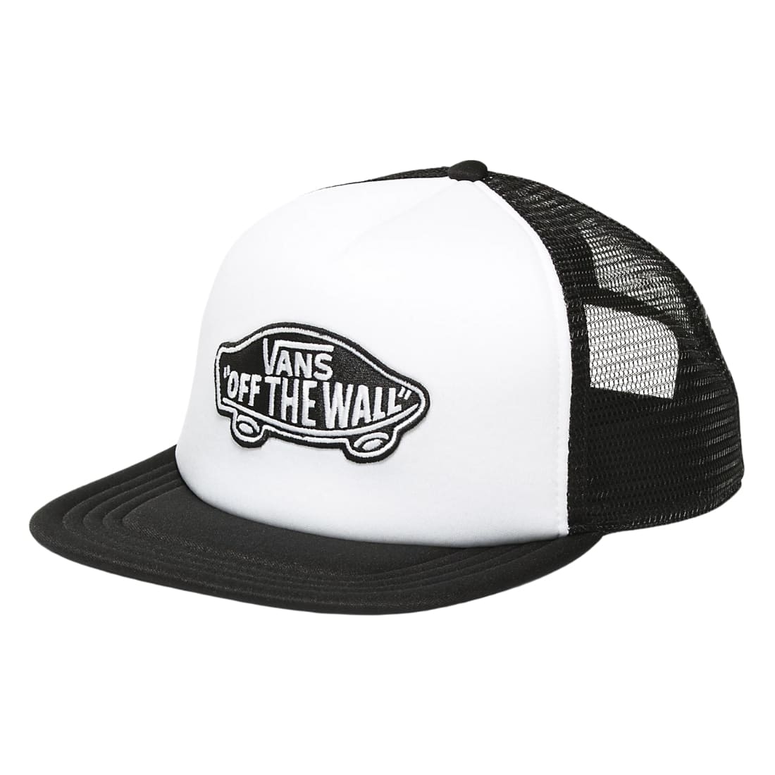 Vans Classic Patch Curved Bill Trucker Hat - Black/White - Trucker Cap by Vans One Size