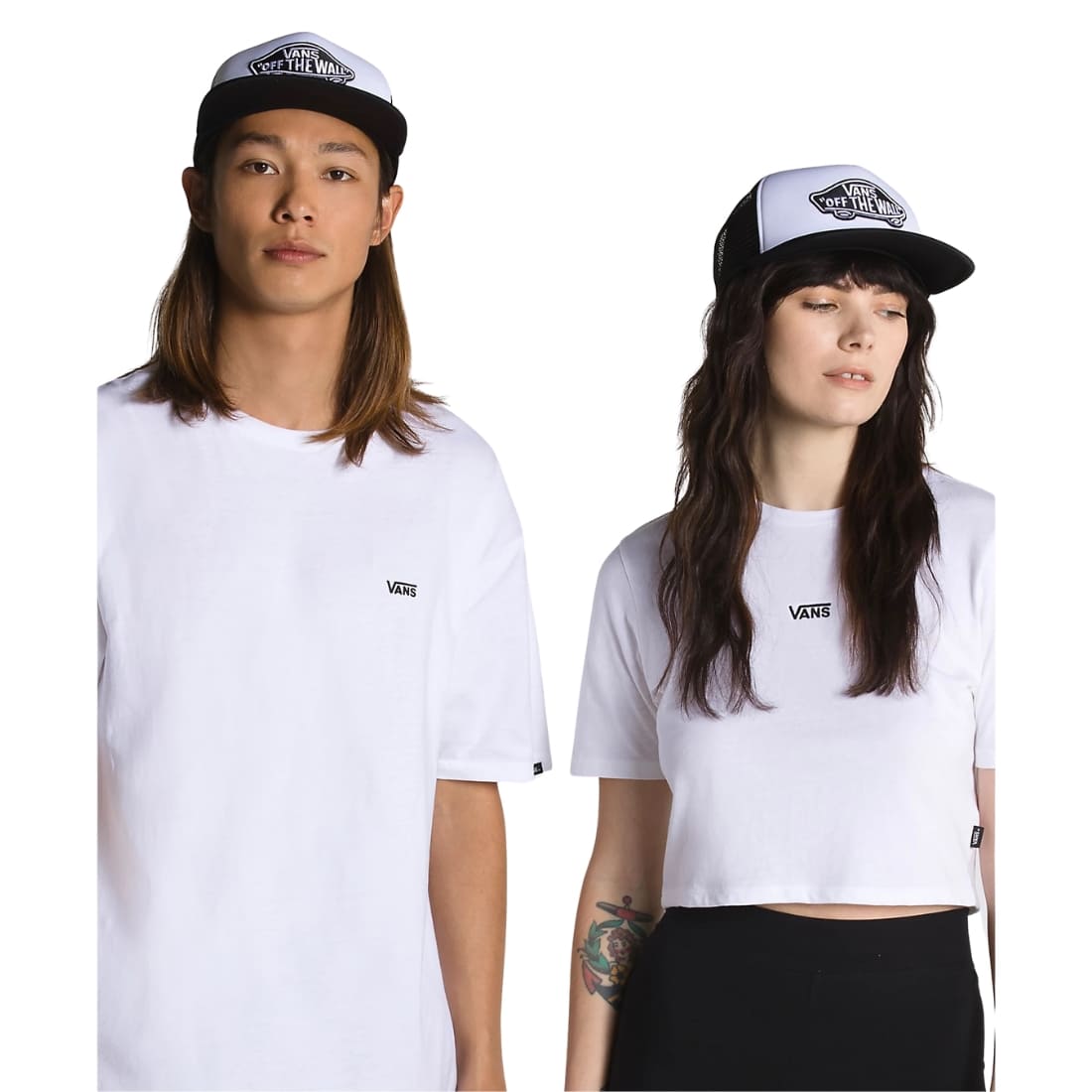 Vans Classic Patch Curved Bill Trucker Hat - Black/White - Trucker Cap by Vans One Size