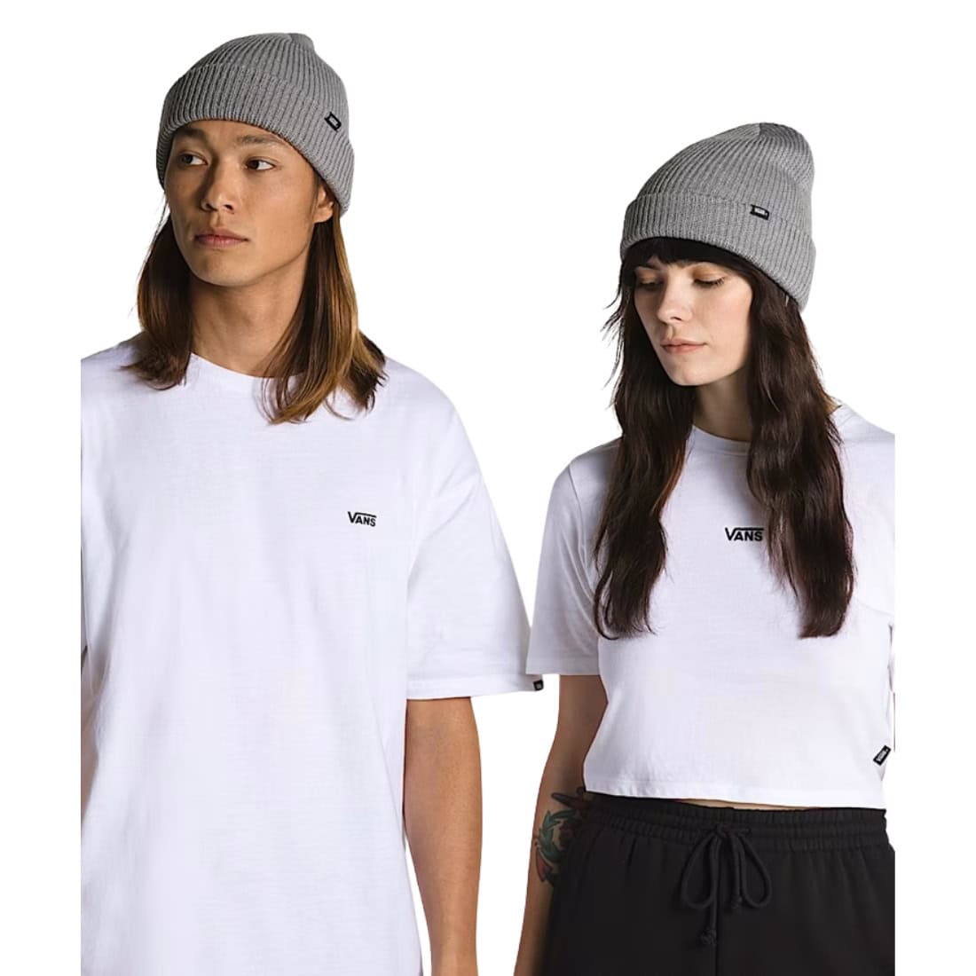 Vans Core Basics Beanie Heather Grey O/S (one size) - Fold Beanie by Vans