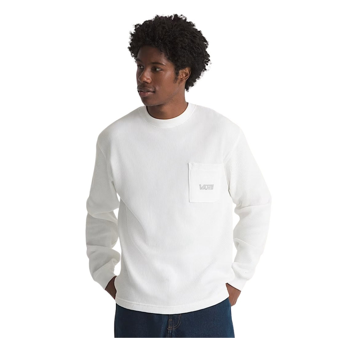 Vans Core Thermal Longsleeve - Marshmallow - Mens Crew Neck Sweatshirt by Vans