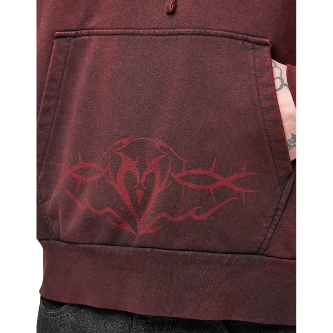 Vans Dayana Tribal Flame Pullover Hoodie - Crimson Haze - Mens Pullover Hoodie by Vans